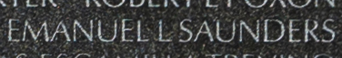 Staff Sergeant Emanuel Lawrence Saunders' name inscribed on The Wall.
